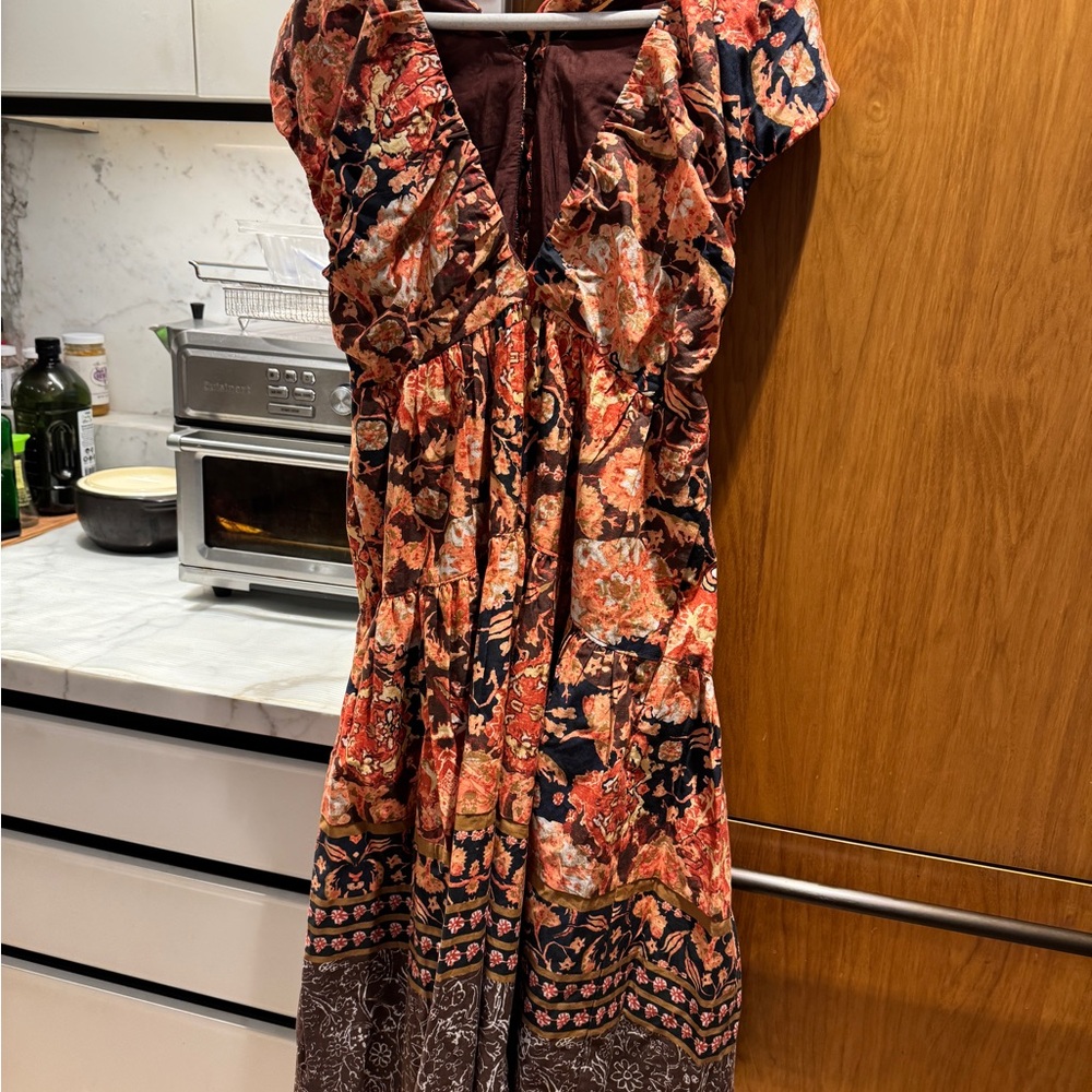 Anthropologie printed V-neck babydoll dress 🌺